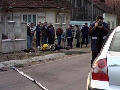 Foto accident motociclist Somcuta Mare